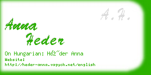 anna heder business card